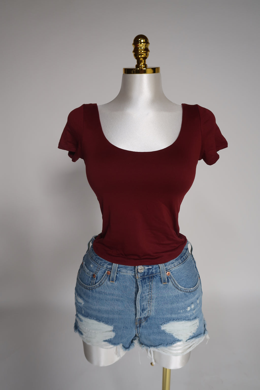 Luxe Burgundy Basic Top