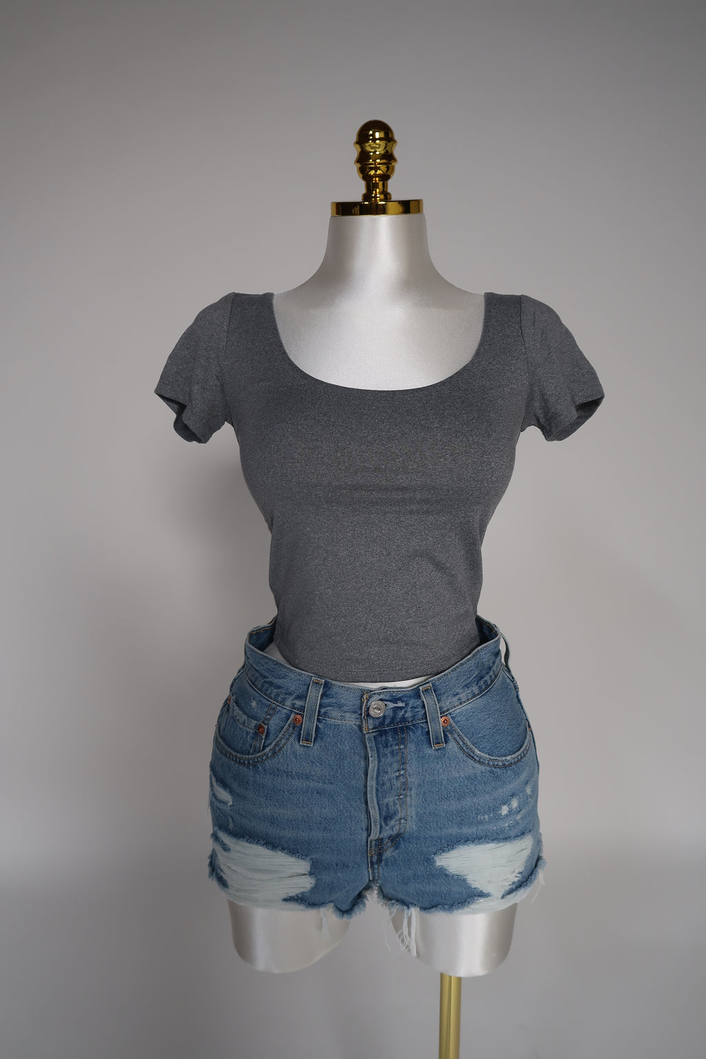 Luxe Gray Basic Top