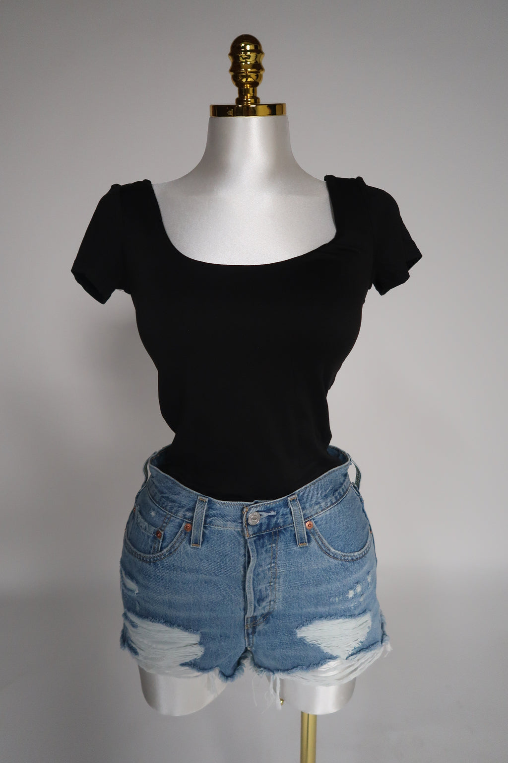 Luxe Black Basic Top
