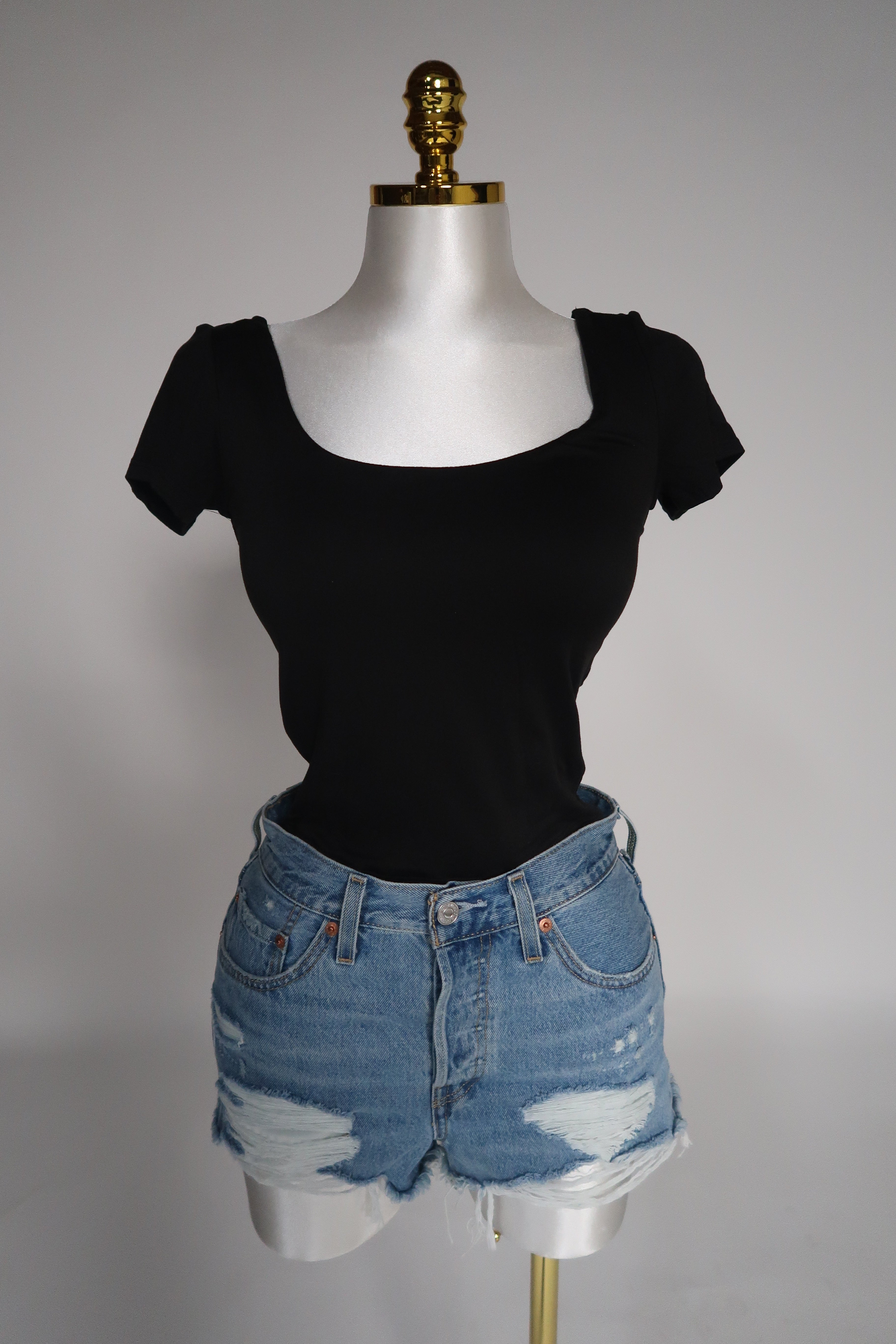 Luxe Black Basic Top